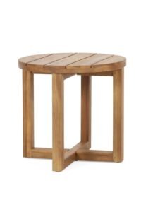 Hamel Outdoor Circular Side Table - Acacia Wood - Teak main product view - Hamel Outdoor Circular Side Table - Acacia Wood - Teak