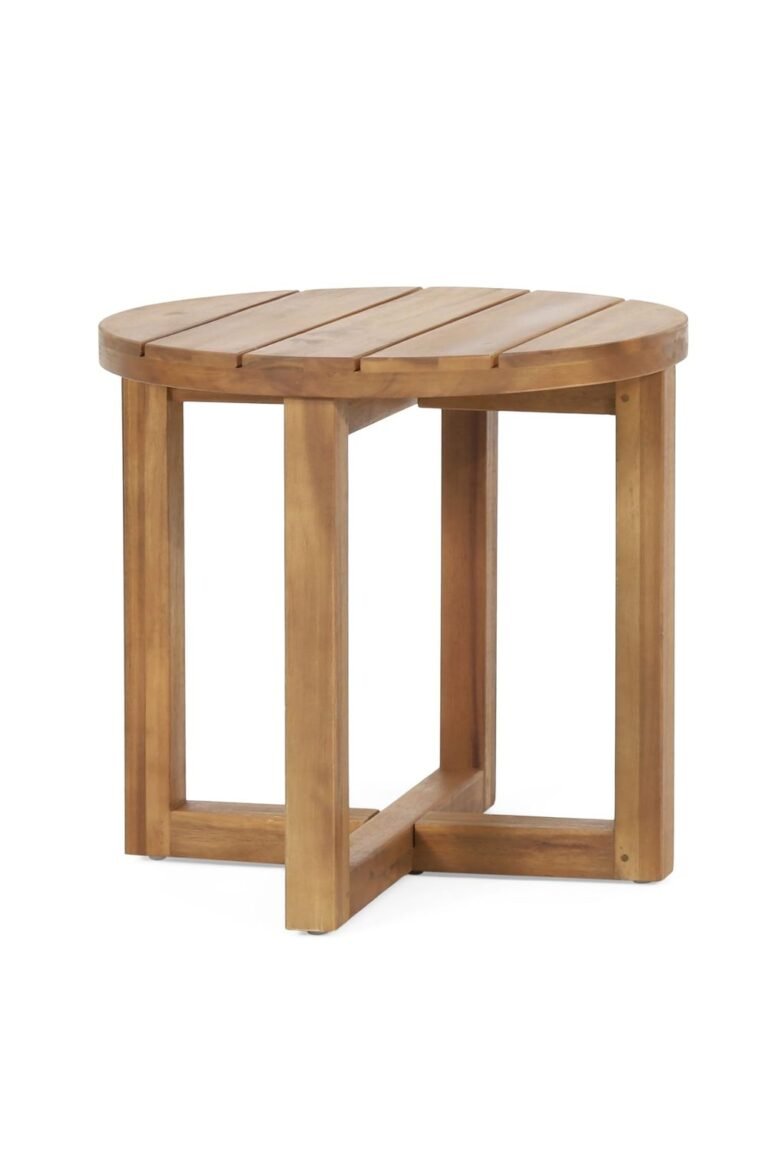 Hamel Outdoor Circular Side Table - Acacia Wood - Teak main product view - Hamel Outdoor Circular Side Table - Acacia Wood - Teak