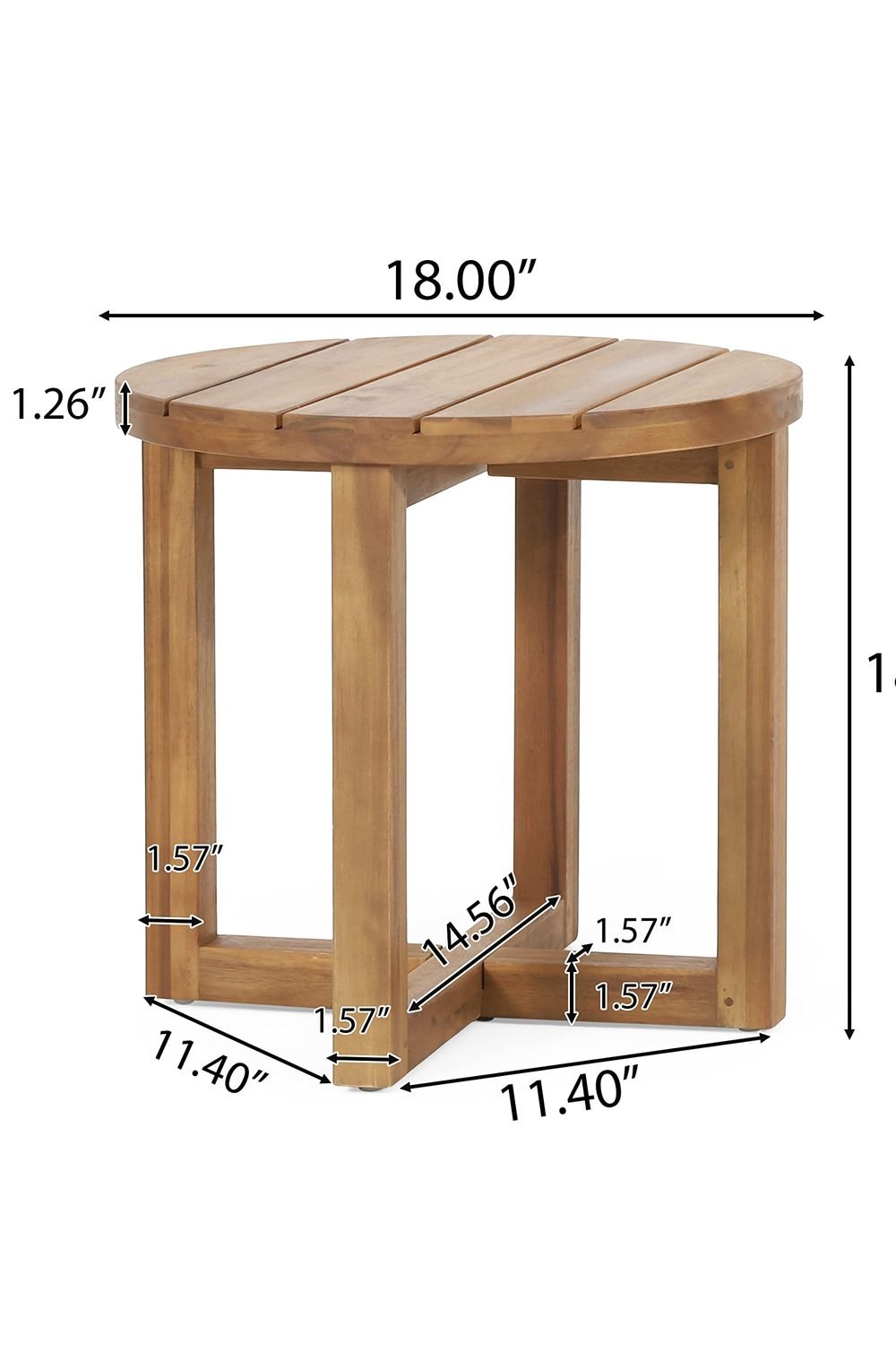 Hamel Outdoor Circular Side Table - Acacia Wood - Teak packaging and contents - Hamel Outdoor Circular Side Table - Acacia Wood - Teak