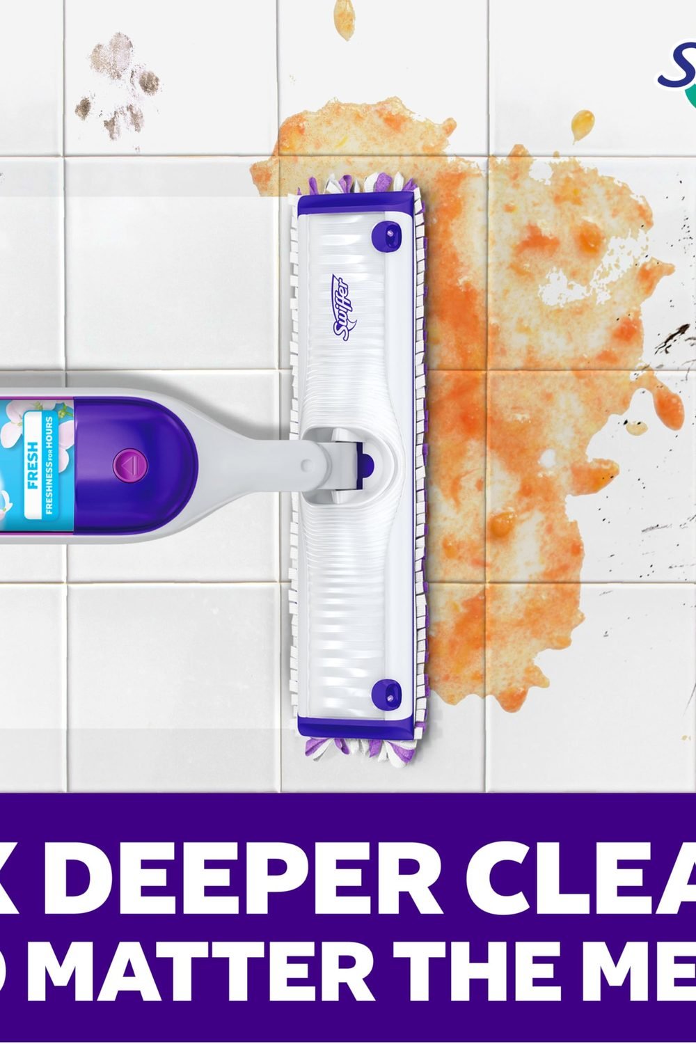 Swiffer PowerMop Mopping Kit Floor Cleaning, Set Includes 1 Power Mop, 2 Replacement Pads, 1 Liquid Solution Refill, 2 Batteries, No Bucket Needed Electric Spray Cleaner, Multi-Surface and Wood in use at home - Swiffer PowerMop Mopping Kit Floor Cleaning, Set Includes 1 Power Mop, 2 Replacement Pads, 1 Liquid Solution Refill, 2 Batteries, No Bucket Needed Electric Spray Cleaner, Multi-Surface and Wood