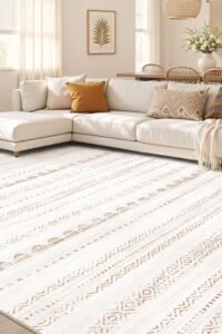 Nakagishi Boho 5x7 Area Rug Living Room Rugs Machine Washable Beige/Brown main product view - Nakagishi Boho 5x7 Area Rug Living Room Rugs Machine Washable Beige/Brown