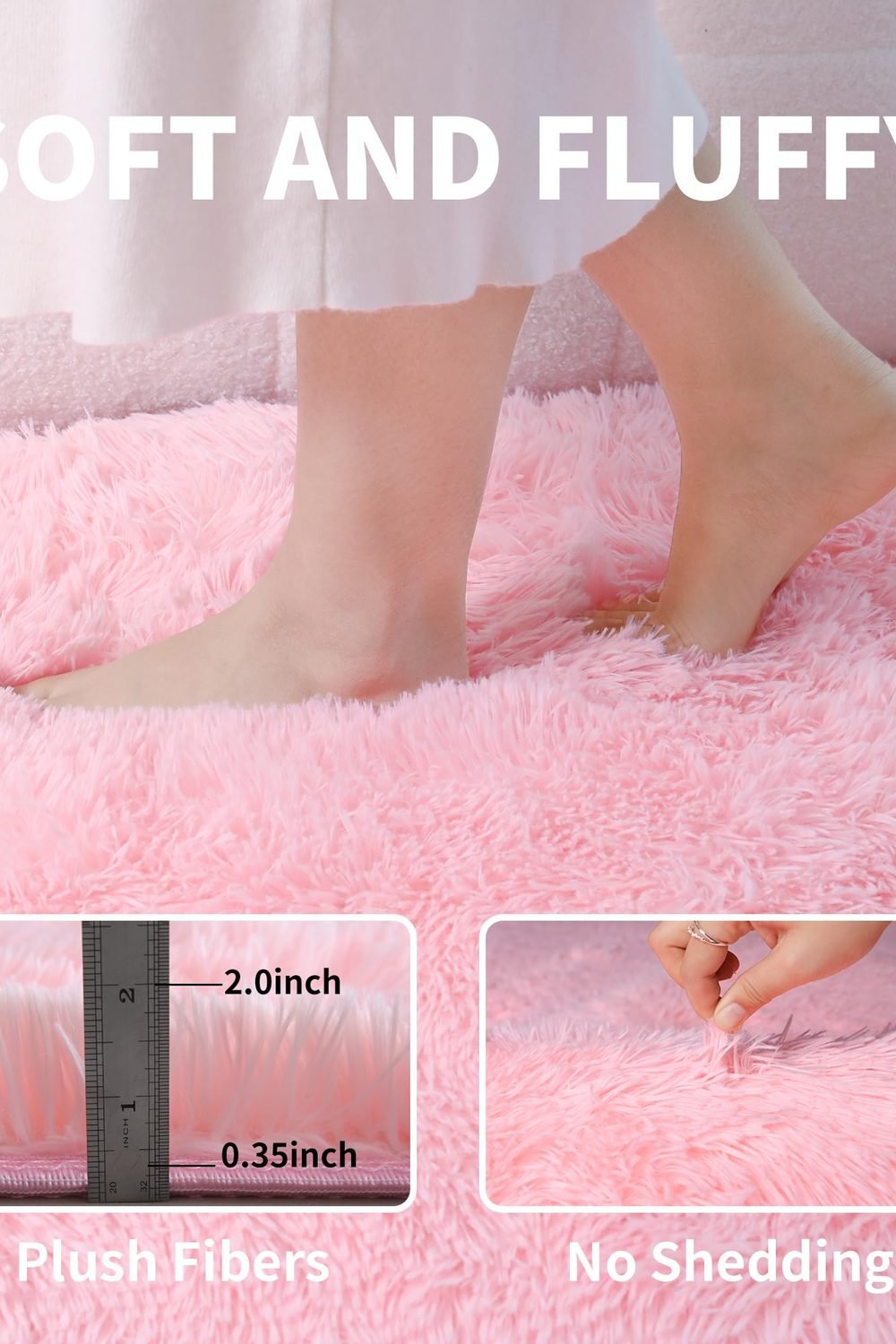 Pink Fluffy 4x6 Area Rugs Bedroom Girls, Plush Washable Carpet packaging and contents - Pink Fluffy 4x6 Area Rugs Bedroom Girls, Plush Washable Carpet