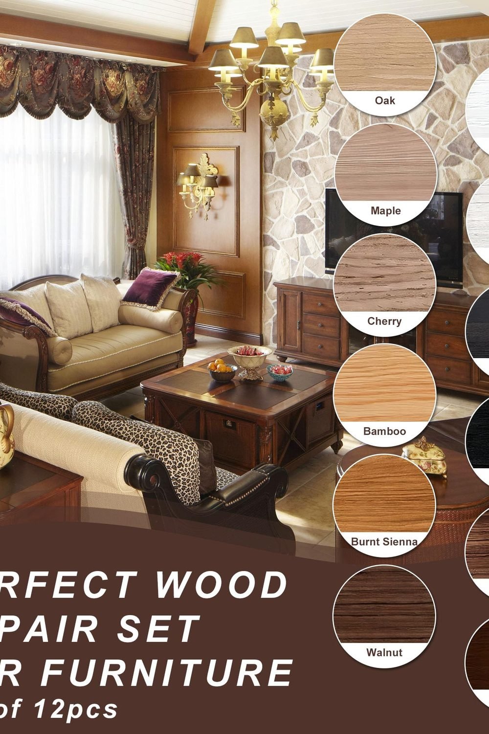 Hupeyna Wood Furniture Repair Kit, 12 Colors Wood Repair Kit, Wood Fillers in use at home - Hupeyna Wood Furniture Repair Kit, 12 Colors Wood Repair Kit, Wood Fillers