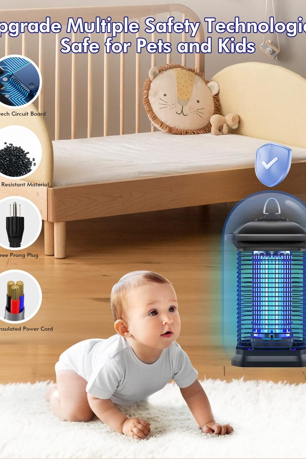 AMUFER Bug Zapper Outdoor & Indoor, 1/2 Acre Coverage Mosquito Lamp with 18W Bulb & 4400V High-Voltage, 100% Improvement in Mosquito Control Effect, Electric Fly Trap Patio, Backyard, Home accessories and refills — AMUFER Bug Zapper Outdoor & Indoor, 1/2 Acre Coverage Mosquito Lamp with 18W Bulb & 4400V High-Voltage, 100% Improvement in Mosquito Control Effect, Electric Fly Trap Patio, Backyard, Home