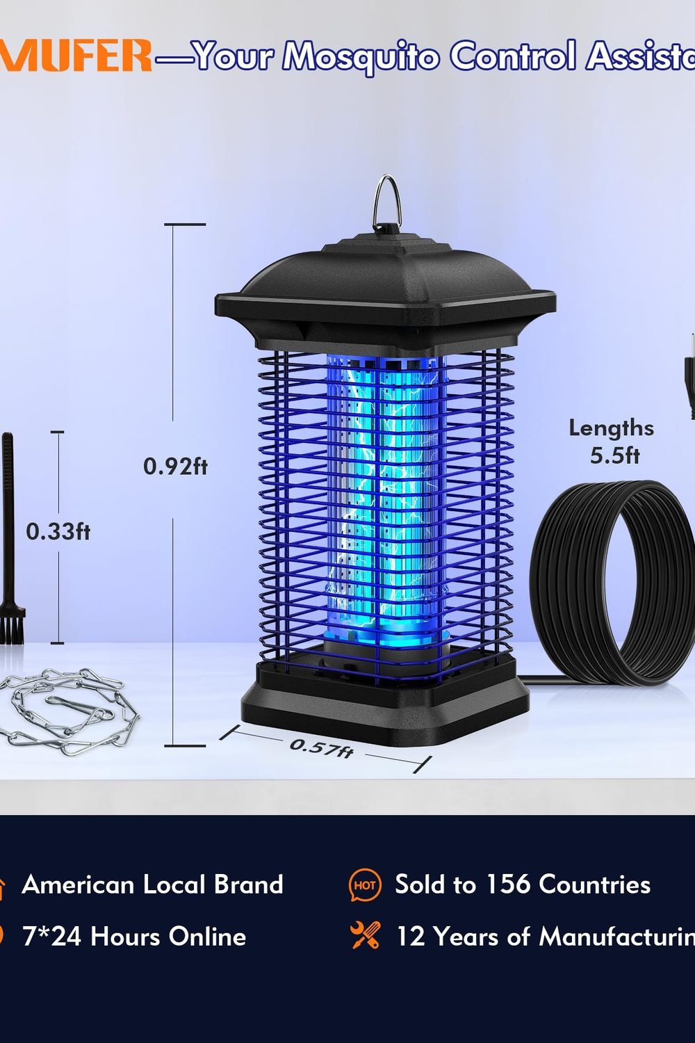 AMUFER Bug Zapper Outdoor & Indoor, 1/2 Acre Coverage Mosquito Lamp with 18W Bulb & 4400V High-Voltage, 100% Improvement in Mosquito Control Effect, Electric Fly Trap Patio, Backyard, Home in use at home — AMUFER Bug Zapper Outdoor & Indoor, 1/2 Acre Coverage Mosquito Lamp with 18W Bulb & 4400V High-Voltage, 100% Improvement in Mosquito Control Effect, Electric Fly Trap Patio, Backyard, Home