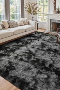 6x9 Ft Large Shag Rugs Living Room Decor, Tie-Dyed Ultra Soft Fluffy Furry Area Rugs Bedroom Indoor Floor, Aesthetic Carpet Kids Home (Dark Grey) main product view - 6x9 Ft Large Shag Rugs Living Room Decor, Tie-Dyed Ultra Soft Fluffy Furry Area Rugs Bedroom Indoor Floor, Aesthetic Carpet Kids Home (Dark Grey)