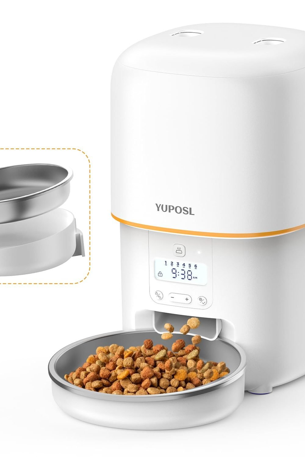 Automatic Cat Feeder, 3L Cat Food Dispenser with Anti-Jam Design, Over 180-day Battery Life, 1-6 Meals Per Day with Stainless Steel Cat Bowl, Keep Dry Food Fresh, Timed Pet Feeder Also Small Dog main product view — Automatic Cat Feeder, 3L Cat Food Dispenser with Anti-Jam Design, Over 180-day Battery Life, 1-6 Meals Per Day with Stainless Steel Cat Bowl, Keep Dry Food Fresh, Timed Pet Feeder Also Small Dog