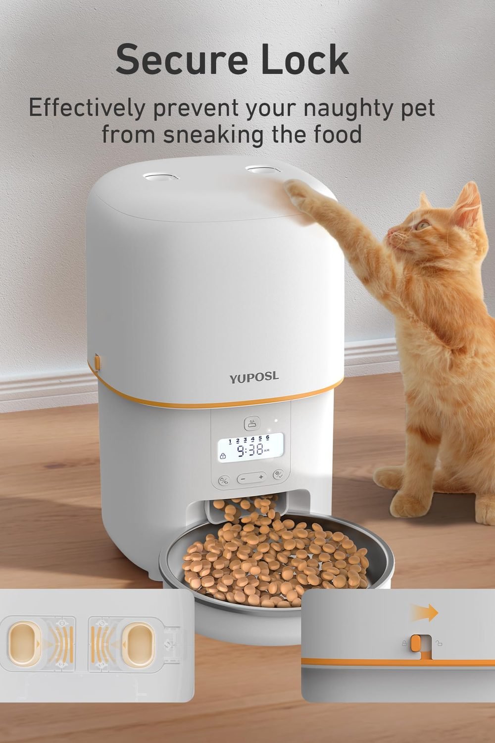 Automatic Cat Feeder, 3L Cat Food Dispenser with Anti-Jam Design, Over 180-day Battery Life, 1-6 Meals Per Day with Stainless Steel Cat Bowl, Keep Dry Food Fresh, Timed Pet Feeder Also Small Dog packaging and contents — Automatic Cat Feeder, 3L Cat Food Dispenser with Anti-Jam Design, Over 180-day Battery Life, 1-6 Meals Per Day with Stainless Steel Cat Bowl, Keep Dry Food Fresh, Timed Pet Feeder Also Small Dog