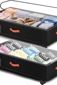 Under Bed Storage with Wheels 2-Pack, Under Bed Storage Containers 66L Clear Lids, Rolling Storage Drawers Clothes Shoes Blankets, Underbed Organizer Bins(30" L x 16.2" W x 7.5" H) main product view - Under Bed Storage with Wheels 2-Pack, Under Bed Storage Containers 66L Clear Lids, Rolling Storage Drawers Clothes Shoes Blankets, Underbed Organizer Bins(30" L x 16.2" W x 7.5" H)