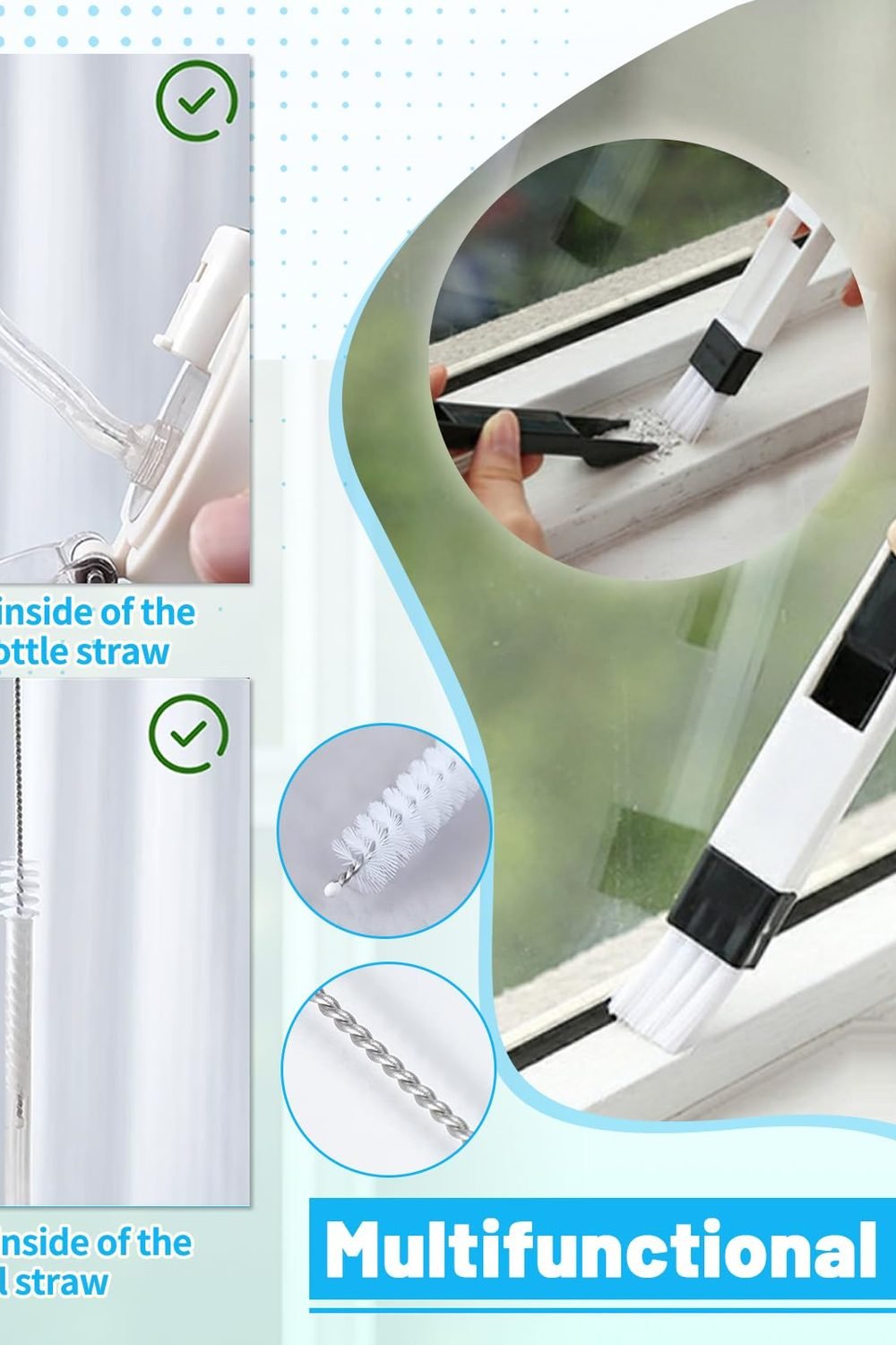 16Pcs Crevice Cleaning Brush Set, Hard Bristle Scrub Brushes Gaps accessories and refills - 16Pcs Crevice Cleaning Brush Set, Hard Bristle Scrub Brushes Gaps