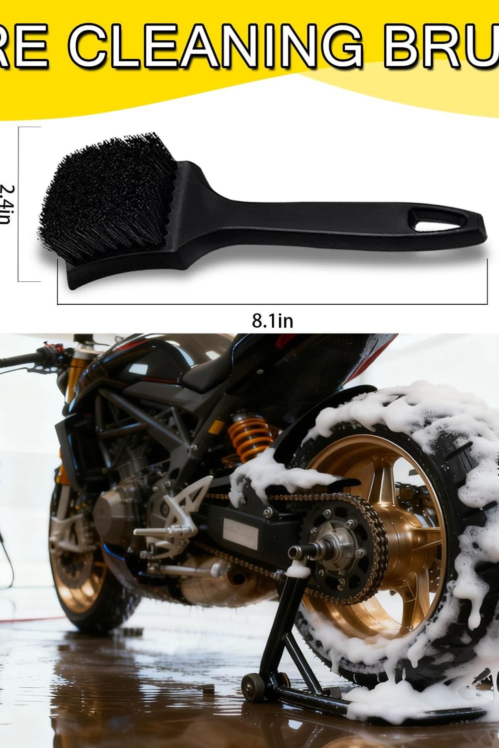 Motorcycle Cleaning Kit, Motorcycle Detailing Wash Kit, Motorcycle Cleaner Brush Tools side angle and details - Motorcycle Cleaning Kit, Motorcycle Detailing Wash Kit, Motorcycle Cleaner Brush Tools