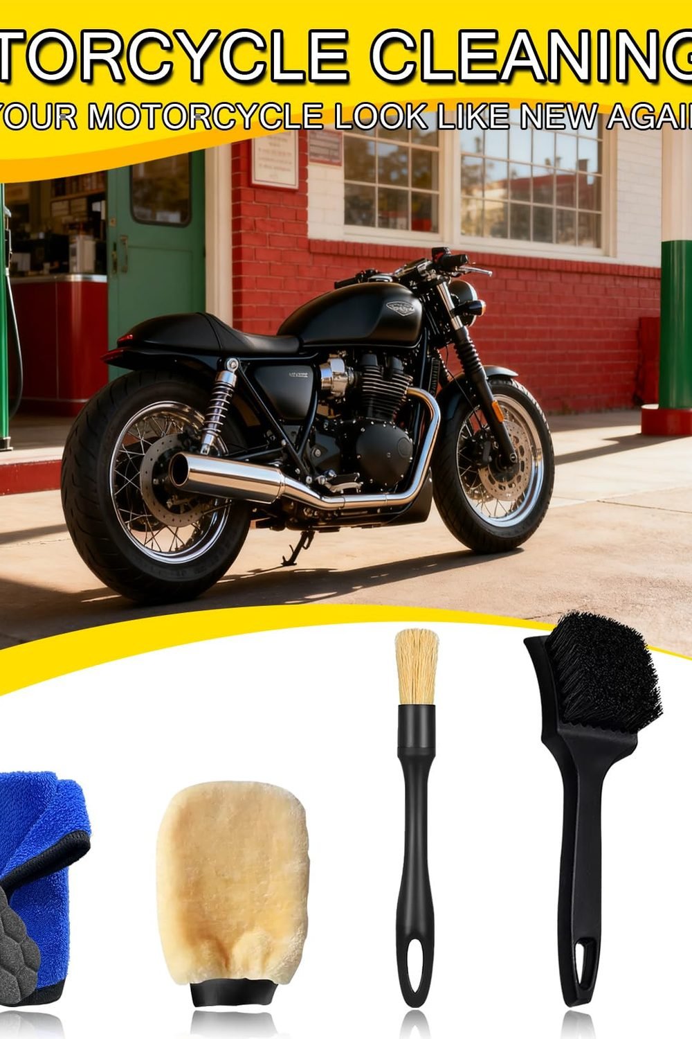 Motorcycle Cleaning Kit, Motorcycle Detailing Wash Kit, Motorcycle Cleaner Brush Tools accessories and refills - Motorcycle Cleaning Kit, Motorcycle Detailing Wash Kit, Motorcycle Cleaner Brush Tools
