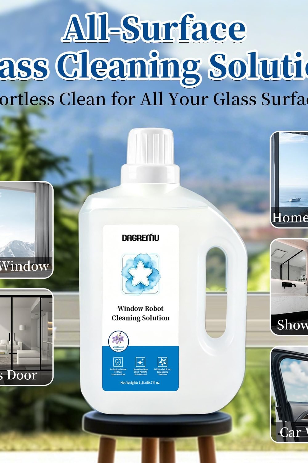 1.5L Window Cleaning Solution Compatible with ECOVACS Winbot W3/W2 PRO/MINI accessories and refills - 1.5L Window Cleaning Solution Compatible with ECOVACS Winbot W3/W2 PRO/MINI