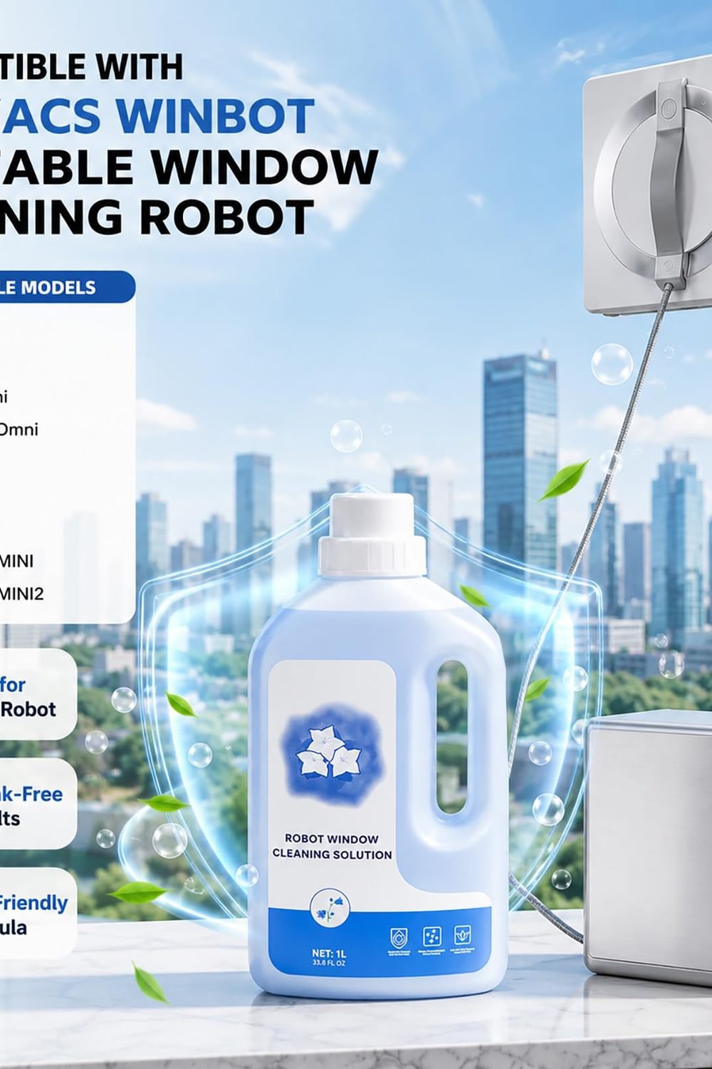 Window Cleaning Solution ECOVACS WINBOT All Series Cleaning Robot side angle and details - Window Cleaning Solution ECOVACS WINBOT All Series Cleaning Robot
