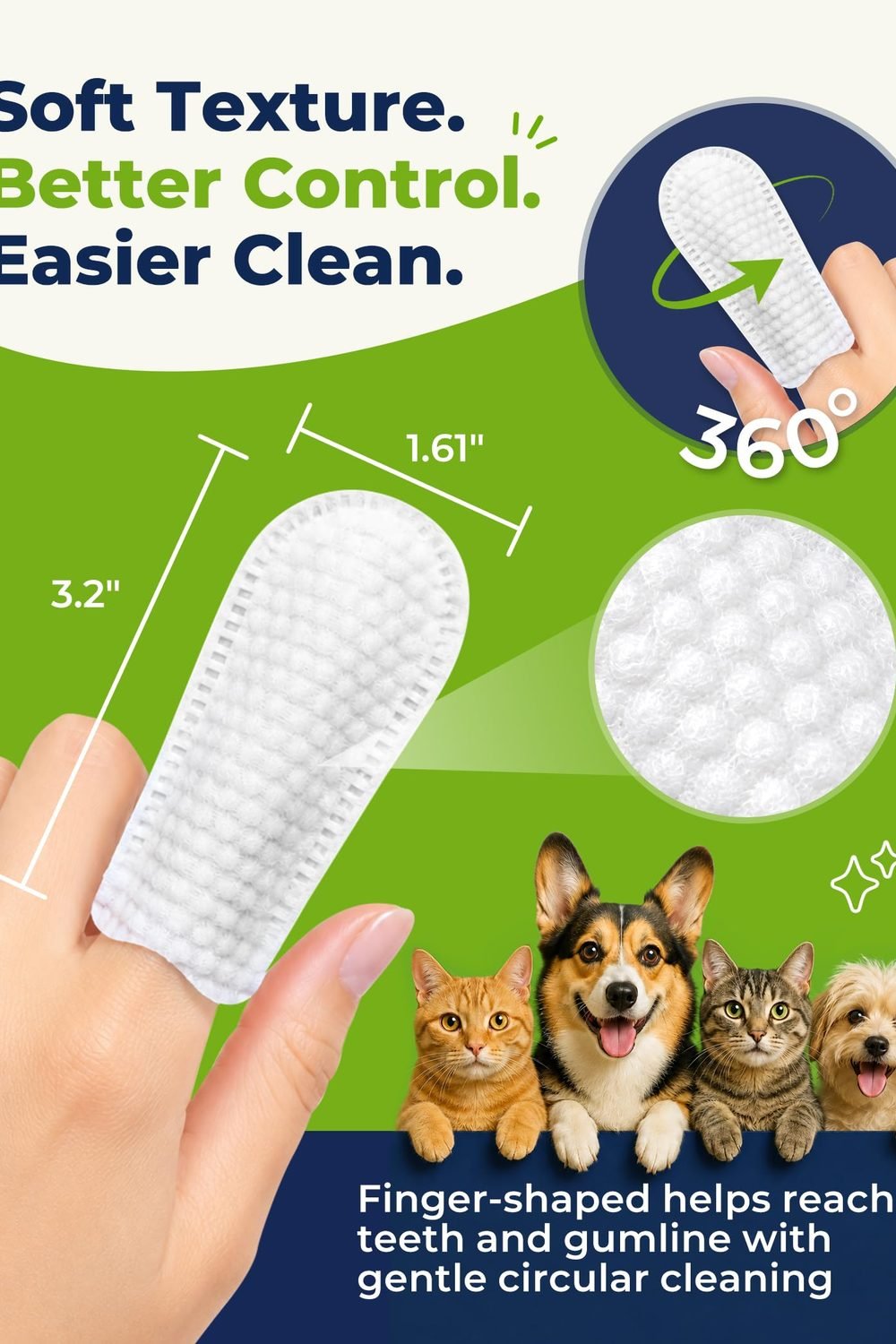 Dog Dental Wipes Teeth Cleaning, Finger Toothbrush Wipes Dogs Cats,Dog Teeth Cleaning Wipes Reduce Bad Breath & Plaque Tartar, No-Rinse Daily Oral Care,Dog Toothbrush & Toothpaste Alternatives in use at home - Dog Dental Wipes Teeth Cleaning, Finger Toothbrush Wipes Dogs Cats,Dog Teeth Cleaning Wipes Reduce Bad Breath & Plaque Tartar, No-Rinse Daily Oral Care,Dog Toothbrush & Toothpaste Alternatives