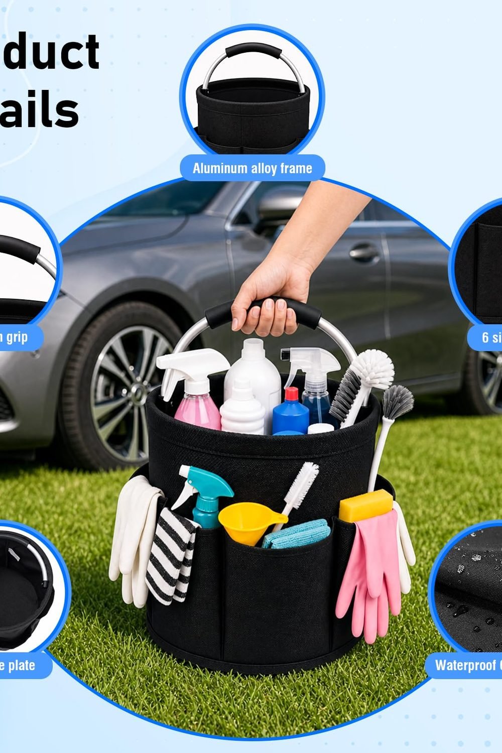 Cleaning Caddy Cleaning Supplies,17-L,6 Side Pockets accessories and refills - Cleaning Caddy Cleaning Supplies,17-L,6 Side Pockets