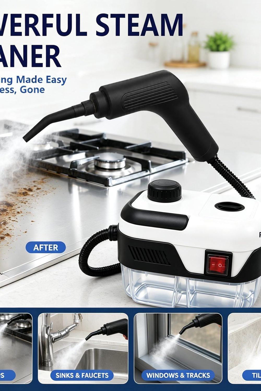Handheld Steam Cleaner,High Pressure Steam Cleaner With 18pcs Accessories,40.6 Oz Water Tank,6-Level Adjustable Steam And 10s Heat-Up,Home Steam Cleaner Floor Furniture Car Cleaning packaging and contents - Handheld Steam Cleaner,High Pressure Steam Cleaner With 18pcs Accessories,40.6 Oz Water Tank,6-Level Adjustable Steam And 10s Heat-Up,Home Steam Cleaner Floor Furniture Car Cleaning