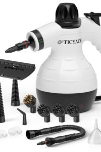 TICYACK Handheld Steam Cleaner with 16 Accessories & Safety Lock, White main product view - TICYACK Handheld Steam Cleaner with 16 Accessories & Safety Lock, White