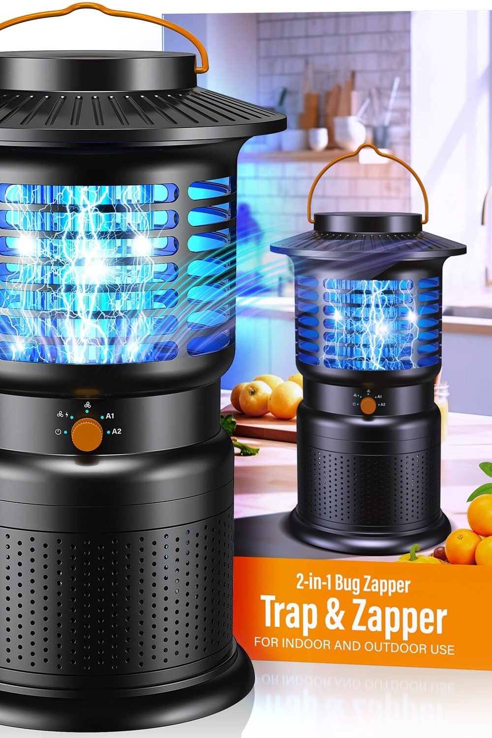 Mosquito Trap, 10000mAh Rechargeable Bug Zapper for Indoor & Outdoor, Cordless Fly Trap with 2-in-1 Suction & Electric Grid, Auto Light Sensor, IPX5 Waterproof for Patio, Garden & Camping product image