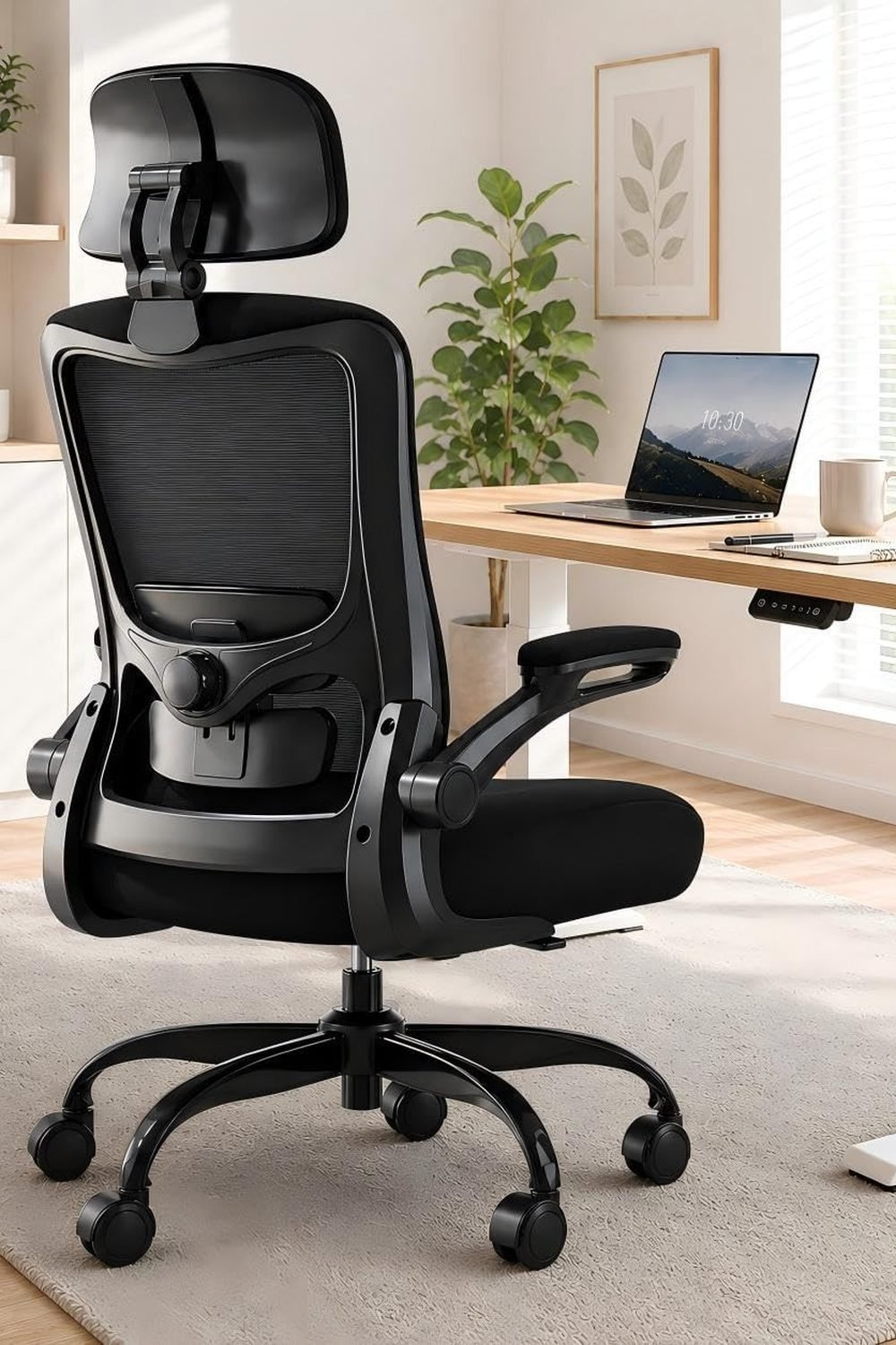 Ergonomic Office Chair for Long Hours, Adjustable Padded Lumbar Support for Lower Back Relief, 330 lb Capacity, Comfortable Computer Desk Chair for Home Office, Work & Study product image