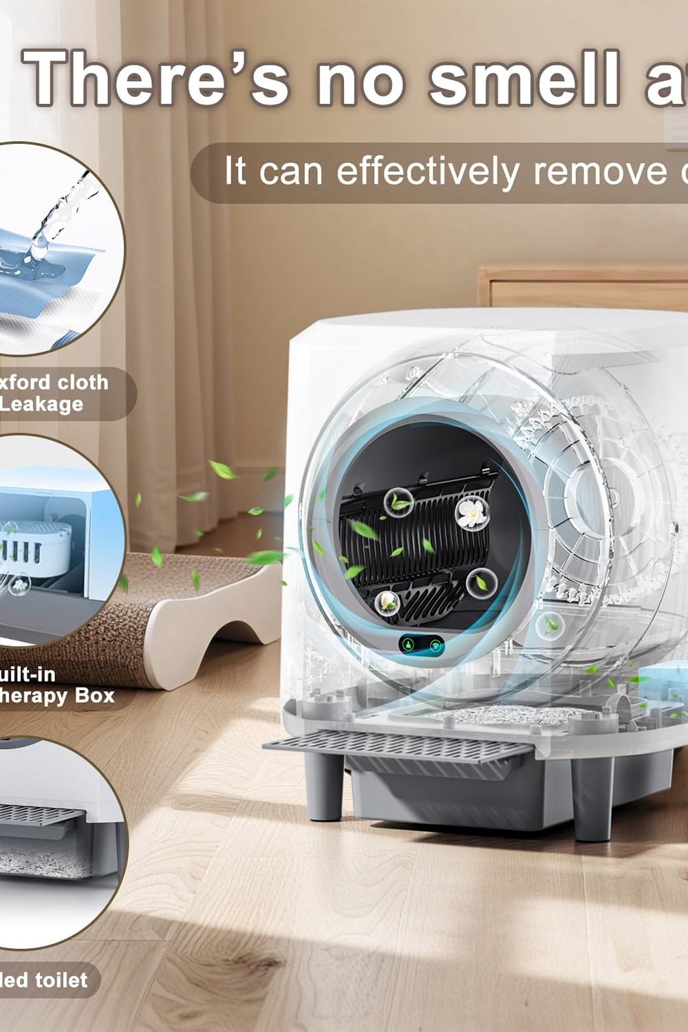 Automatic Litter Box, Self Cleaning Litter Box, Odor Control, 90L Capacity packaging and contents - Automatic Litter Box, Self Cleaning Litter Box, Odor Control, 90L Capacity