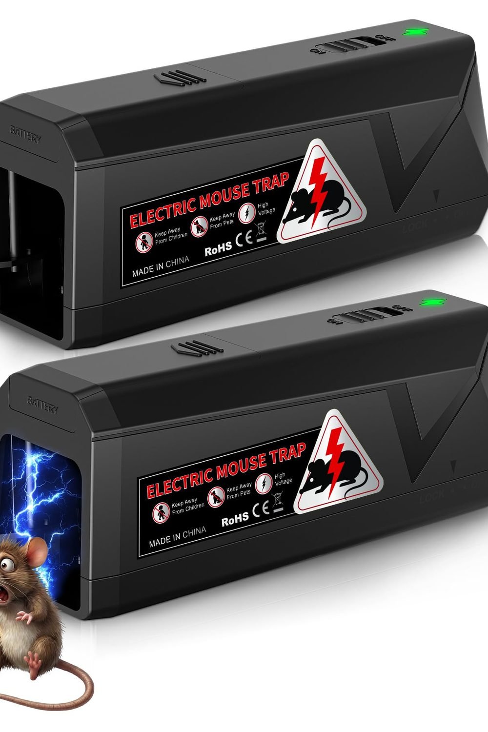 Electric Mouse Traps Indoor for Home, Reusable No-Touch Electronic Mouse Trap Zapper with Powerful Voltage Effectively Kills Mice in Living Rooms, Kitchens, Garages, and More product image