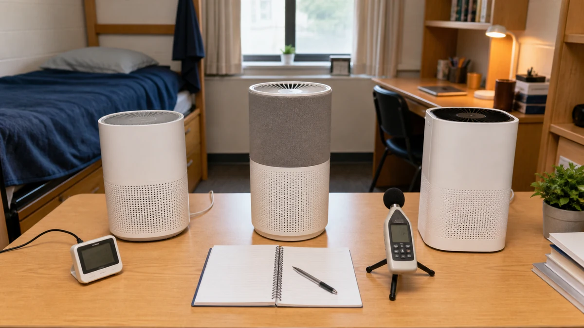 Best Air Purifier For Dorm Room 2026: 3 Product Comparison 9 air purifier for dorm room comparison testing setup