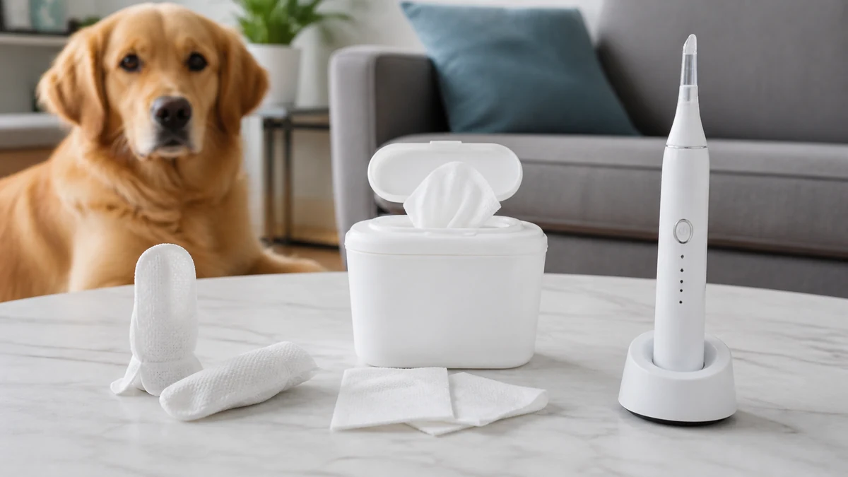 dog teeth cleaning products comparison testing setup