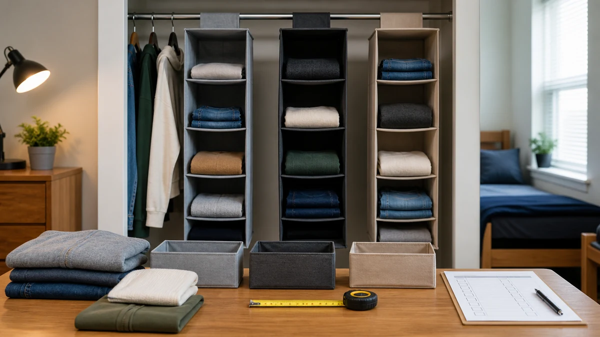 Best Dorm Closet Organizer 2026: 3 Product Comparison 5 dorm closet organizer comparison testing setup