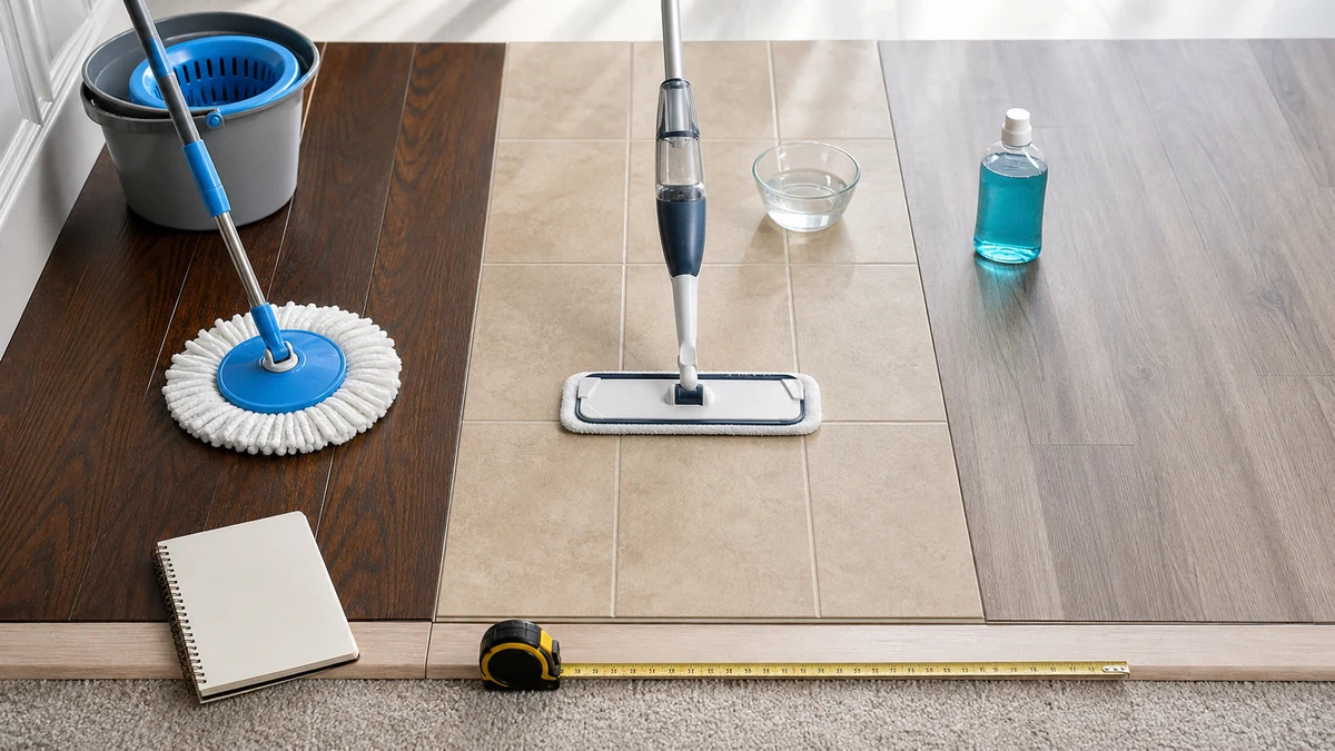 Best Floor Cleaning Products 2026: 3 Product Comparison 5 floor cleaning products comparison testing setup