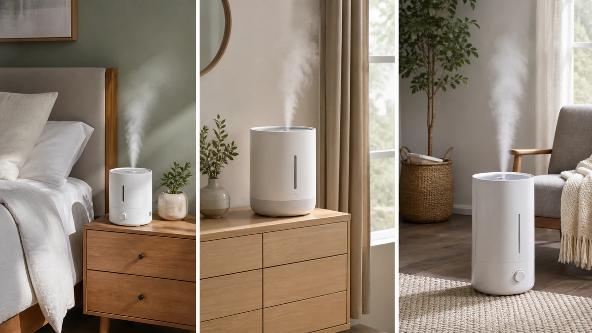 humidifier for bedroom comparison testing setup