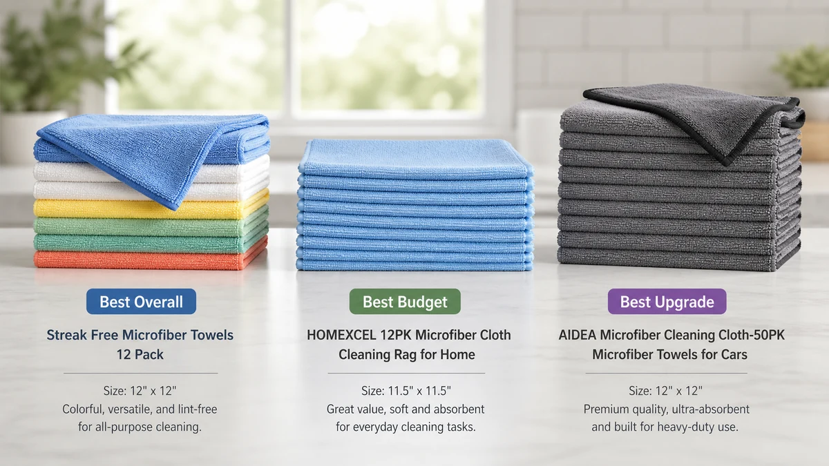 Best Microfiber Cleaning Cloths 2026: 3 Product Comparison 1 Editorial comparison image