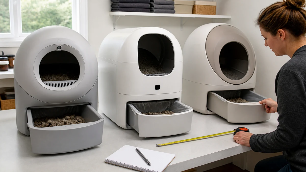 Best Self-Cleaning Litter Box 2026: 3 Product Comparison 9 self-cleaning litter box comparison testing setup
