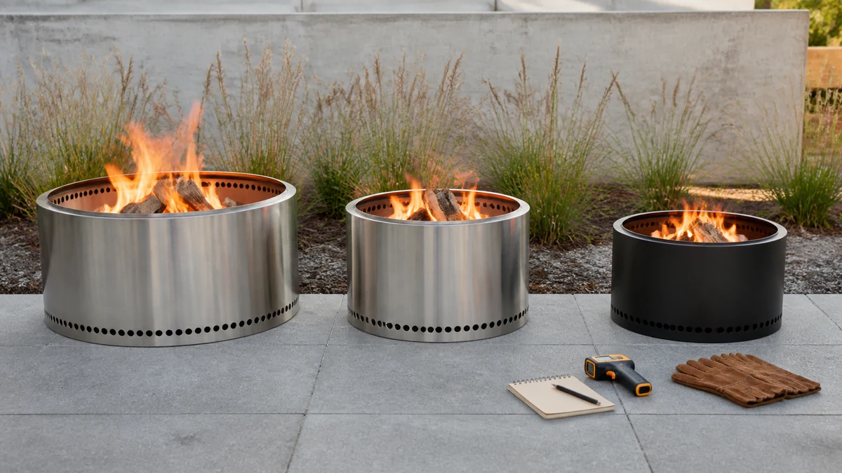 Best Smokeless Fire Pit 2026: 3 Product Comparison 5 smokeless fire pit comparison testing setup
