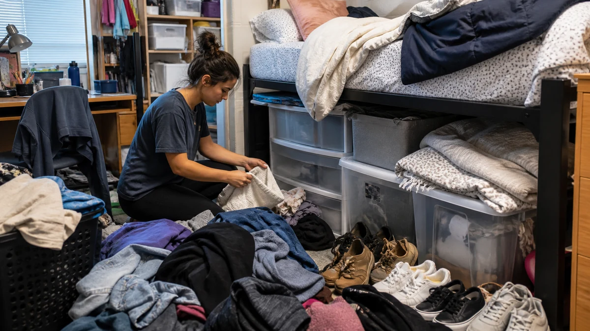under bed storage for dorm room buyer problem and daily context