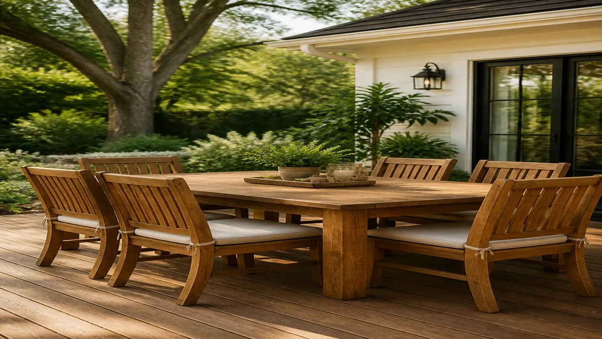 wood for outdoor furniture comparison testing setup