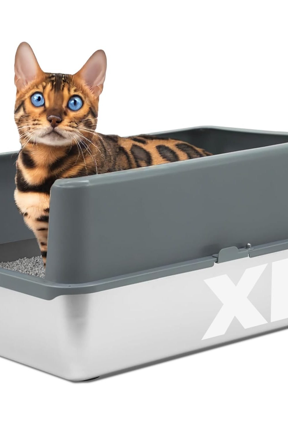 iPrimio XL Stainless Steel Cat Litter Box with Enclosure product image