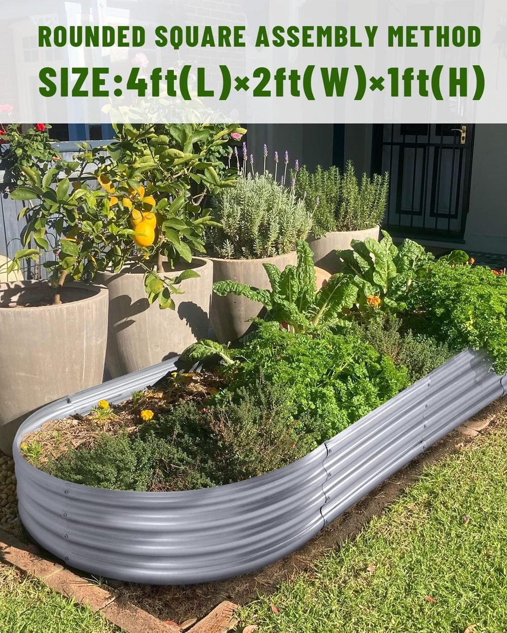 Land Guard galvanized raised bed planting context