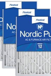 Nordic Pure 16x20x2 (15 1/2 x 19 1/2 x 1 3/4) Pleated MERV 12 Air Filters 3 Pack main product view - Nordic Pure 16x20x2 (15 1/2 x 19 1/2 x 1 3/4) Pleated MERV 12 Air Filters 3 Pack