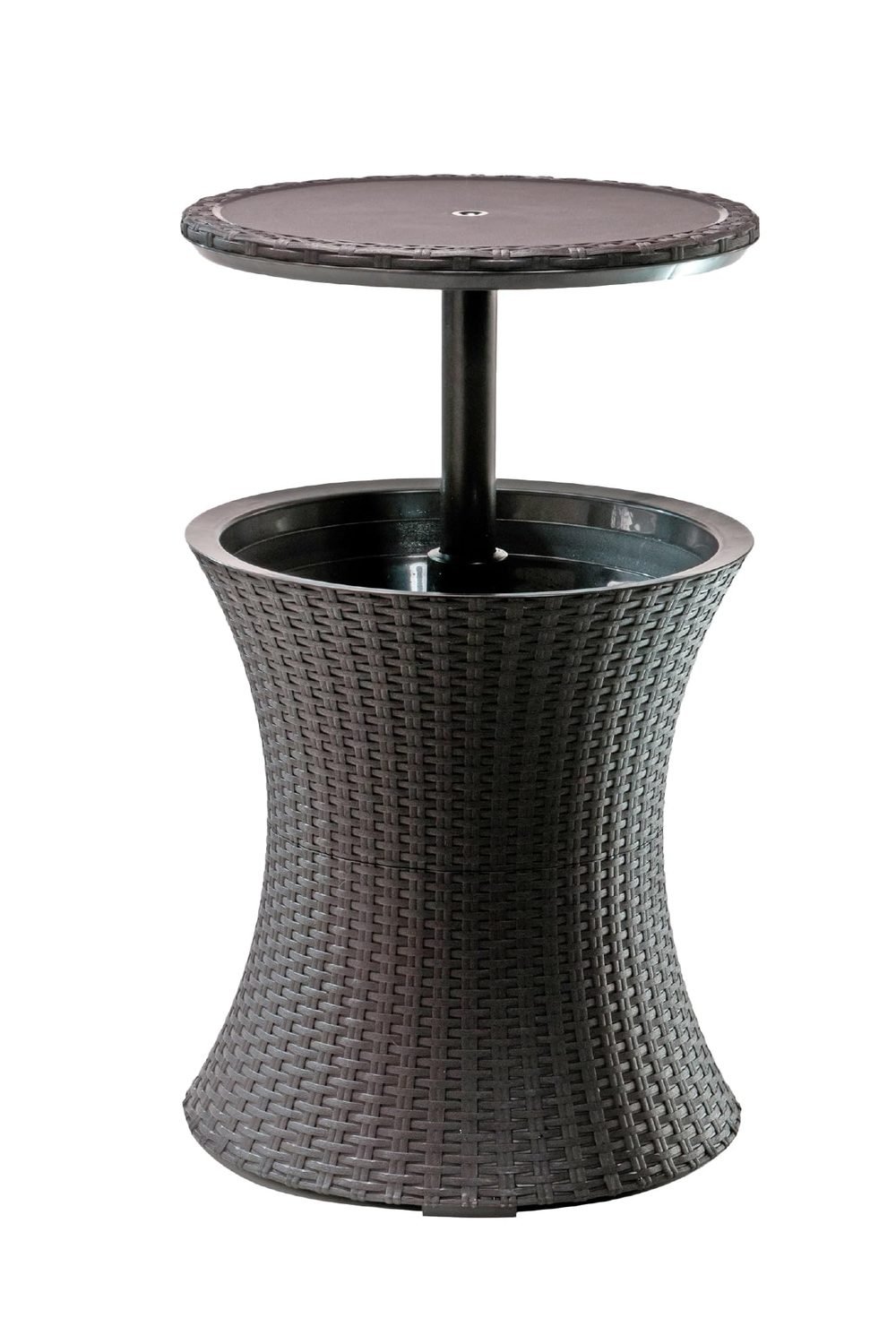 Keter Pacific Cool Bar Outdoor Patio Furniture Review (2026) 1 Keter Pacific Cool Bar Outdoor Patio Furniture and Hot Tub Side Table with 7.5 Gallon Beer and Wine Cooler, Espresso Brown shown on its Amazon listing