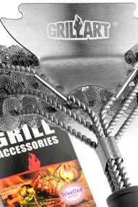 Grill Brush and Scraper Bristle Free - Safe BBQ Brush Grill - 18'' Stainless Grill Grate Cleaner - Safe Grill Accessories Porcelain/Weber Gas/Charcoal Grill - Gifts Grill Wizard main product view - Grill Brush and Scraper Bristle Free - Safe BBQ Brush Grill - 18'' Stainless Grill Grate Cleaner - Safe Grill Accessories Porcelain/Weber Gas/Charcoal Grill - Gifts Grill Wizard