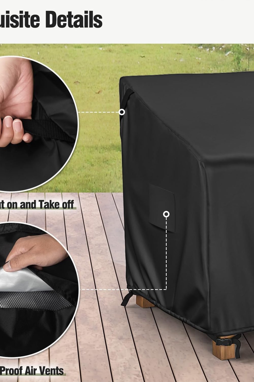 MR. COVER 3-Seater Outdoor Couch Cover Waterproof, 80 Inch Patio Furniture Cover Sofa, Heavy Duty Polyester & Double-Stitched Seams, Classic Black accessories and refills - MR. COVER 3-Seater Outdoor Couch Cover Waterproof, 80 Inch Patio Furniture Cover Sofa, Heavy Duty Polyester & Double-Stitched Seams, Classic Black