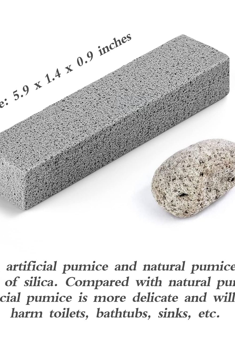 6 Pack Pumice Stone Toilet Cleaning, Hard Water Rings & Stains packaging and contents - 6 Pack Pumice Stone Toilet Cleaning, Hard Water Rings & Stains