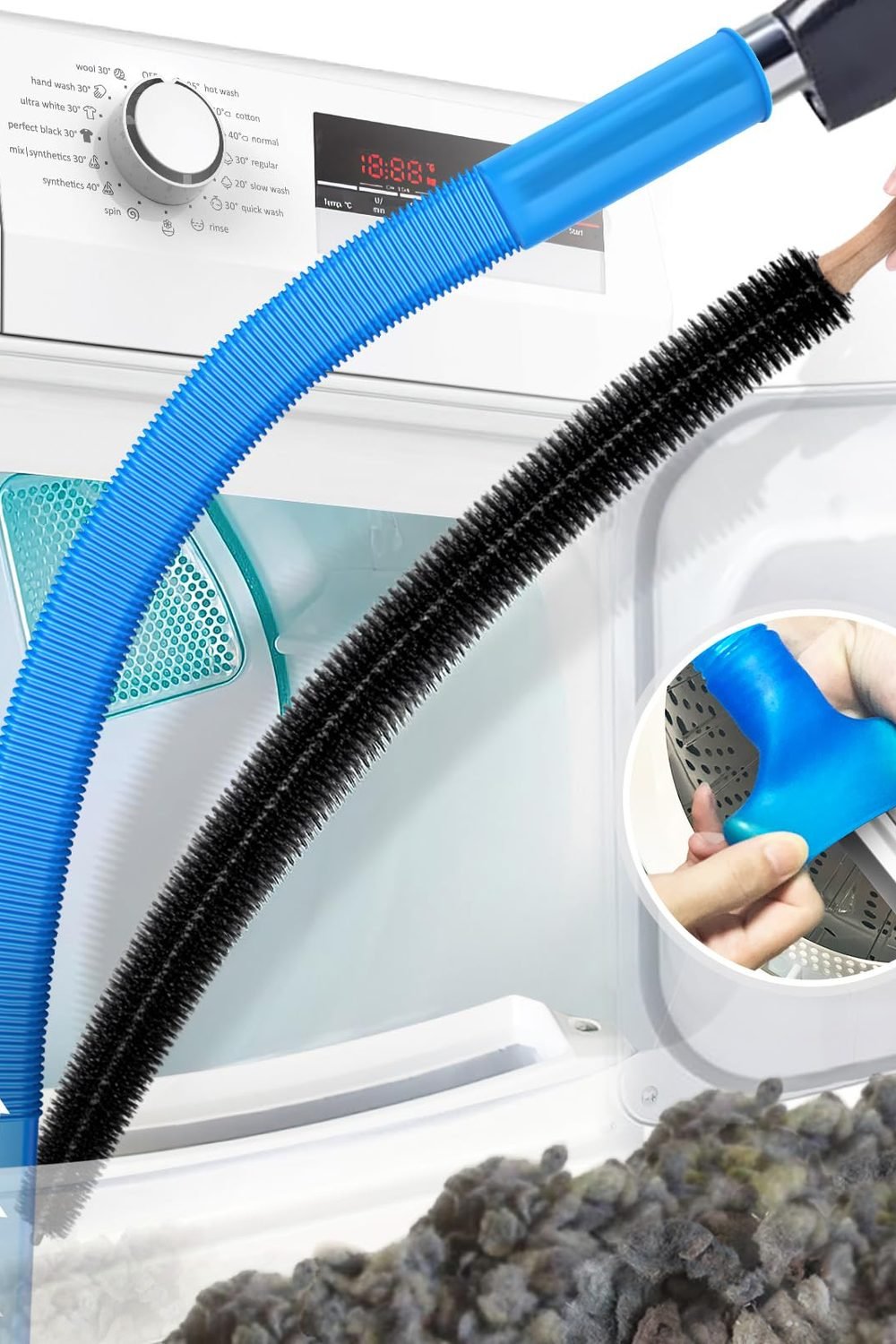 PetOde 2Pcs Dryer Vent Cleaner Kit Universal Vacuum Hose Attachment & Brush product image
