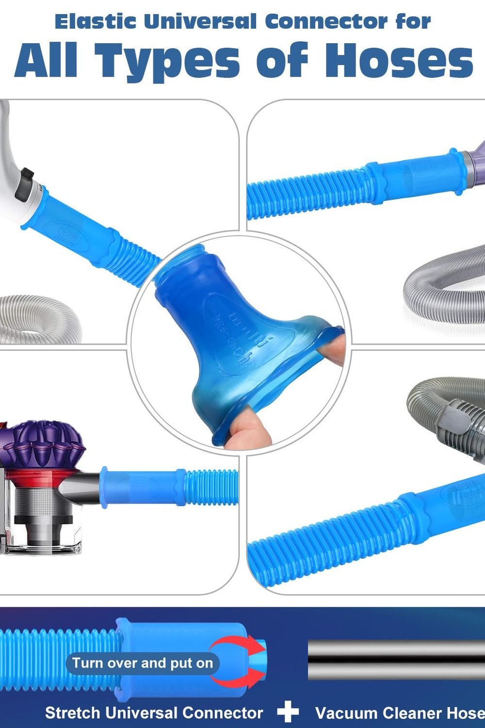 PetOde 2Pcs Dryer Vent Cleaner Kit Universal Vacuum Hose Attachment & Brush packaging and contents - PetOde 2Pcs Dryer Vent Cleaner Kit Universal Vacuum Hose Attachment & Brush