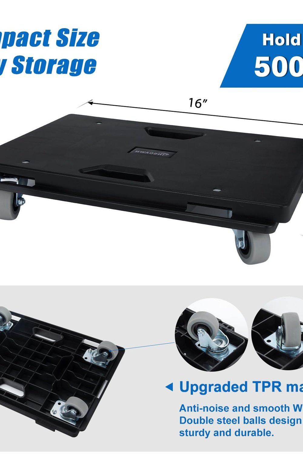 4 Pack Furniture Dolly Upgraded Dollies Connectable with 4 Wheels Small Flat Dolly Cart with 500 LBS Capacity Heavy Appliance, Black packaging and contents - 4 Pack Furniture Dolly Upgraded Dollies Connectable with 4 Wheels Small Flat Dolly Cart with 500 LBS Capacity Heavy Appliance, Black