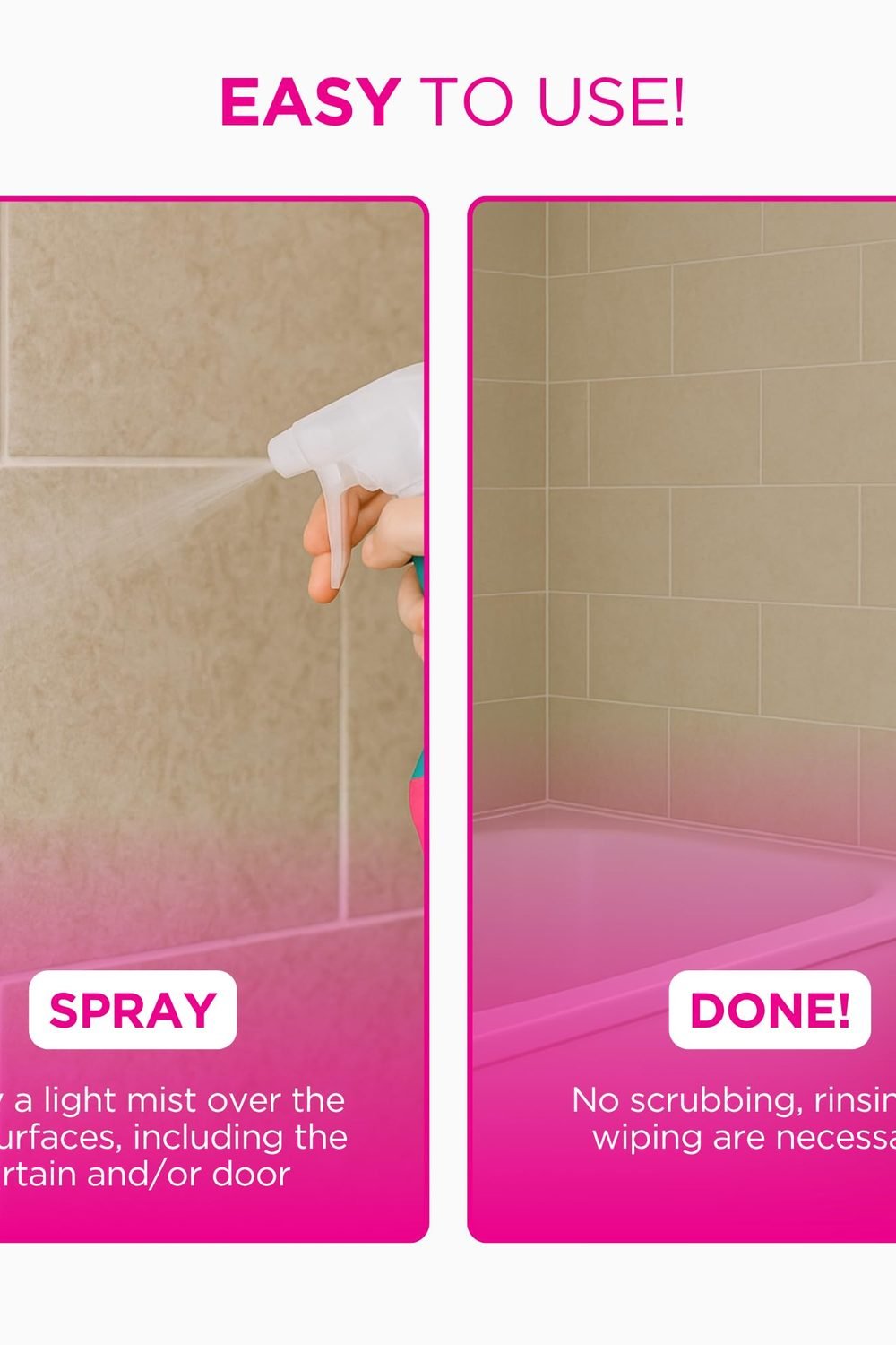 Stardrops The Pink Stuff Daily Shower & Shine Cleaning Spray, 30 FL Oz in use at home - Stardrops The Pink Stuff Daily Shower & Shine Cleaning Spray, 30 FL Oz