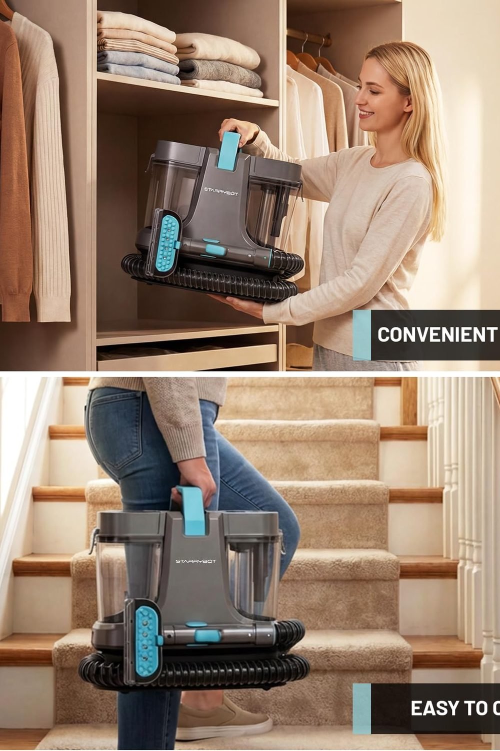 Starrybot Portable Carpet Cleaner with Steam, 18Kpa Spot Cleaner(Gray) accessories and refills - Starrybot Portable Carpet Cleaner with Steam, 18Kpa Spot Cleaner(Gray)