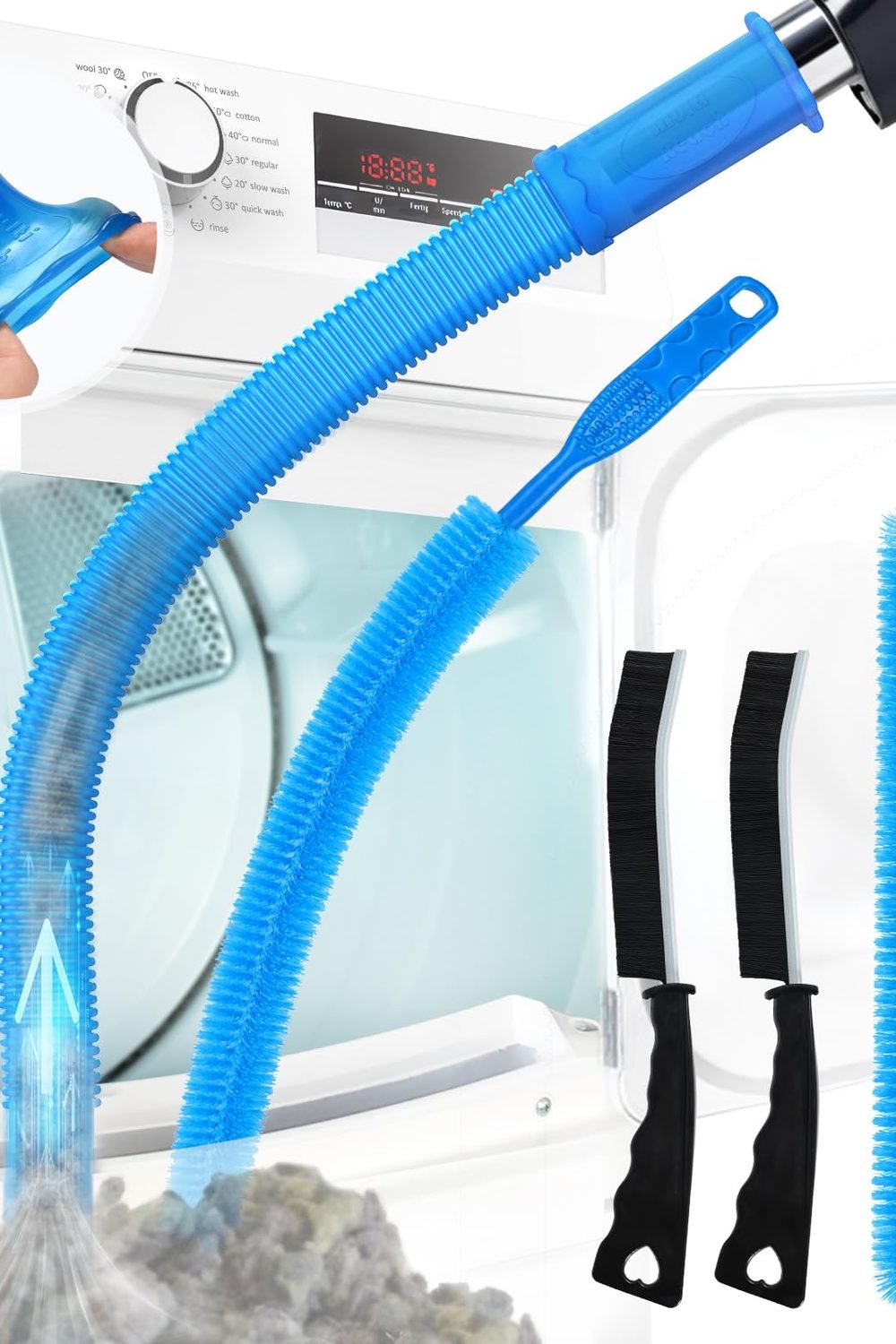 Sealegend 5Pack Dryer Vent Cleaner Kit Vacuum Hose Attachment & Brush Blue product image