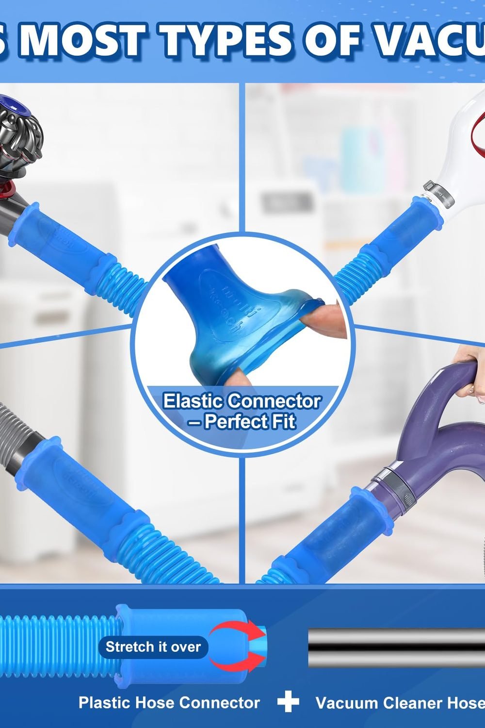 Sealegend 5Pack Dryer Vent Cleaner Kit Vacuum Hose Attachment & Brush Blue accessories and refills - Sealegend 5Pack Dryer Vent Cleaner Kit Vacuum Hose Attachment & Brush Blue